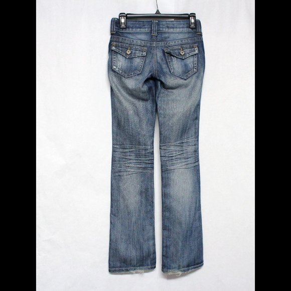 Women's Guess Denim Blue Jeans Size 24 Doheny With Minor Distressing - Picture 2 of 15